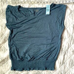 Loft Outlet Blue Shirt Extended Sleeveless PS NWT